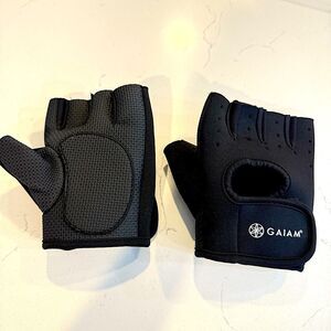 Gaiam Fitness Fingerless Gloves Padded Palm, Breathable Mesh, Adjustable Fit